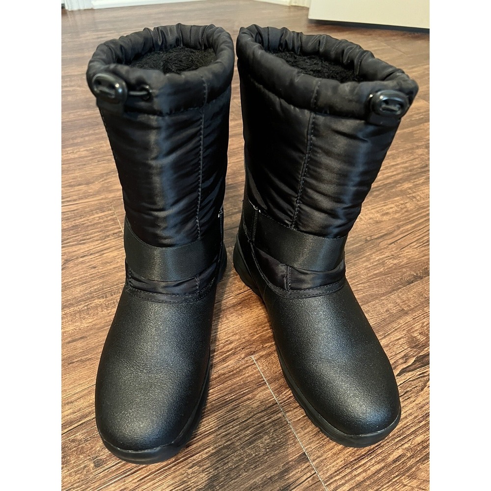 Women's Snow/Winter Rubber Boots Size EUR 40 US 7.5-8 Faux Fur Black Half Calf